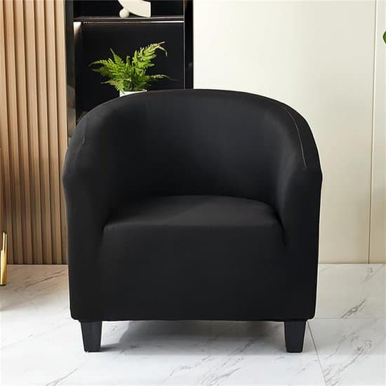 Black Stretch Armchair Cover, Washable Single Sofa Protector