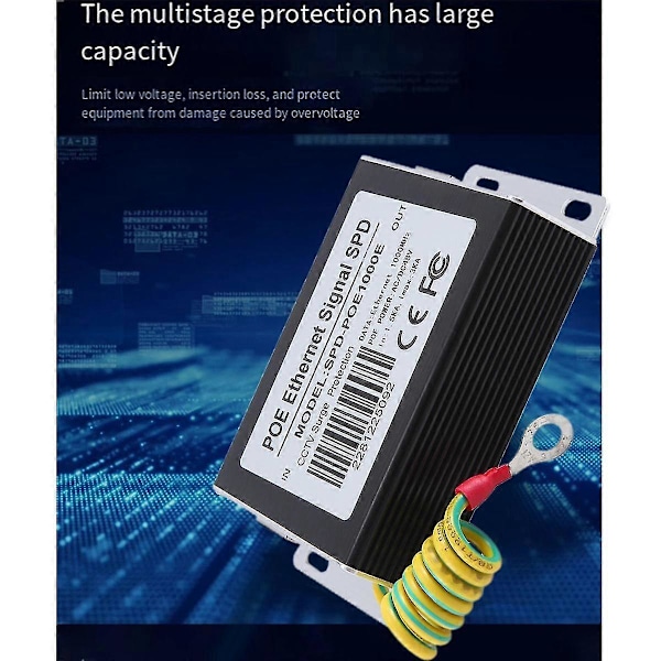 En-kanals Gigabit Poe Poe Ethernet Signal Spd Nettverk Overspenningsvern 1000mbps Spd Forebygger F