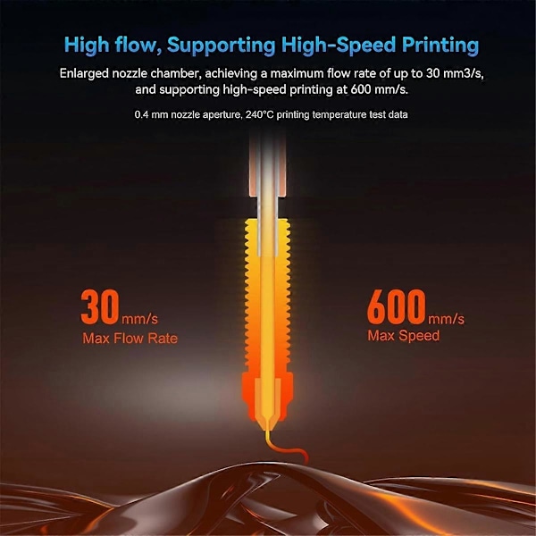 Keramisk Hotend Kit - Snabbväxlingsmunstycke, Helmetall Integrerad Extruder Hot End Ersättning för K1 MAX, K1C 3D-skrivare