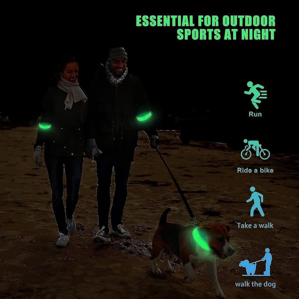 Oppladbart USB Refleksbånd LED Lys Armbånd, Refleksarmbånd Nattsikkerhet A