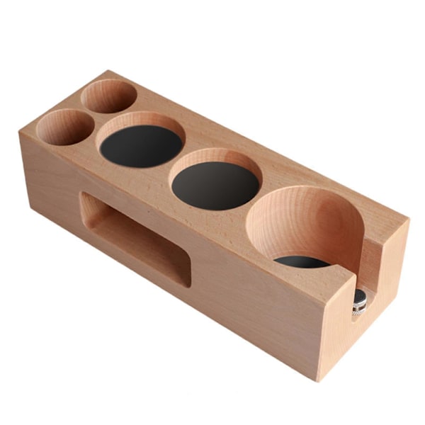 Espresso Tamperholder i Træ, Kaffe Tamper Stand, Massivt Træ Kaffe Tamper Holder, Espresso Base
