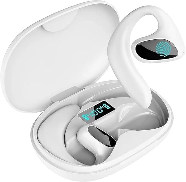 Open In-Ear Bone Conduction Translator, for Travel, Business, and Study (White)