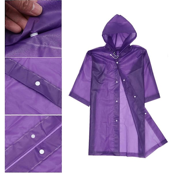 Regnponchoer Transparent Regnfrakke Snøre Hætte Poncho Regntøj til Børn
