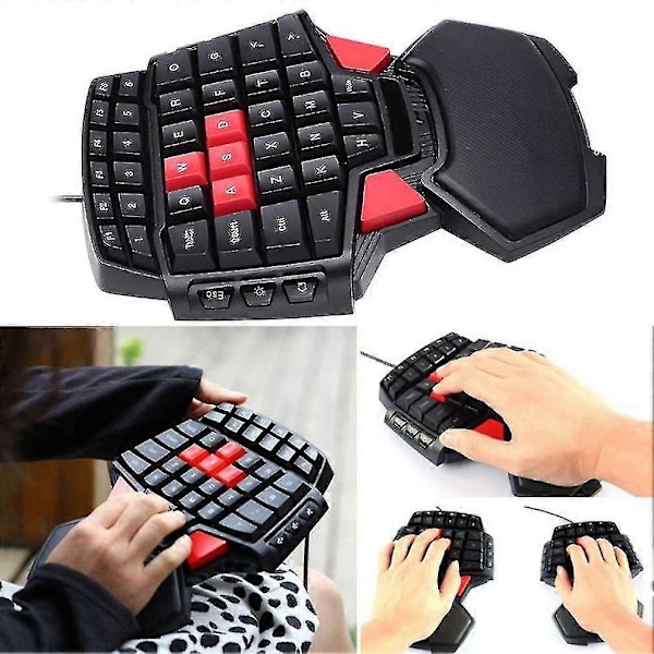 T9 Kablet Enhånds Gaming Tastatur Bærbar Ergonomisk Design Enhånds Gamepad Hjemme Spill Tastatur