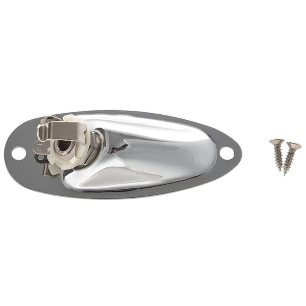 1 stk Båt Gitar Jack 1/4 Tommers Input Output Jack Plate Socket 6.35mm Krom Sølv Kompatibel Strat Stil