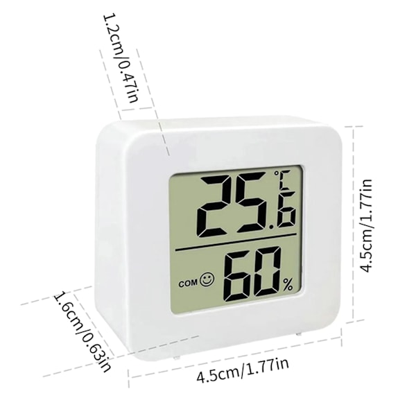 4-pack LCD intelligent hygrometer, rumstemperaturmätare, digital inomhus termometer för inomhusområden
