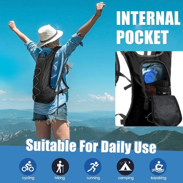 Backpack - Travel Backpack - Outdoor Sports Backpack - Hydration Backpack - Hiking Backpack - with 2L Water Bladder - Sports Backpack - Breathable
