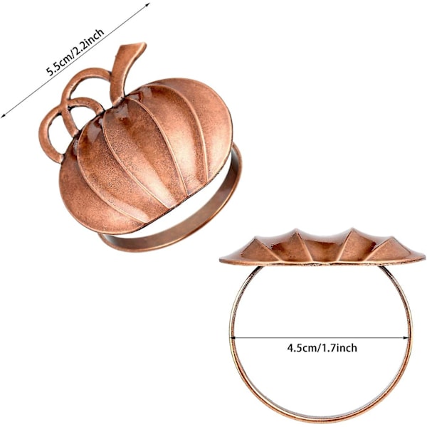 Servettringhållare pumpa Thanksgiving Halloween Servettringar Höst Servettringhållare Pumpa Middagsbord Ringar 6st