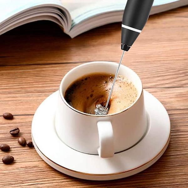Elektrisk melkeskummer 2 i 1 rustfritt stål visp eggvisp & kaffeskummer med 3 hastigheter og USB-oppladbar