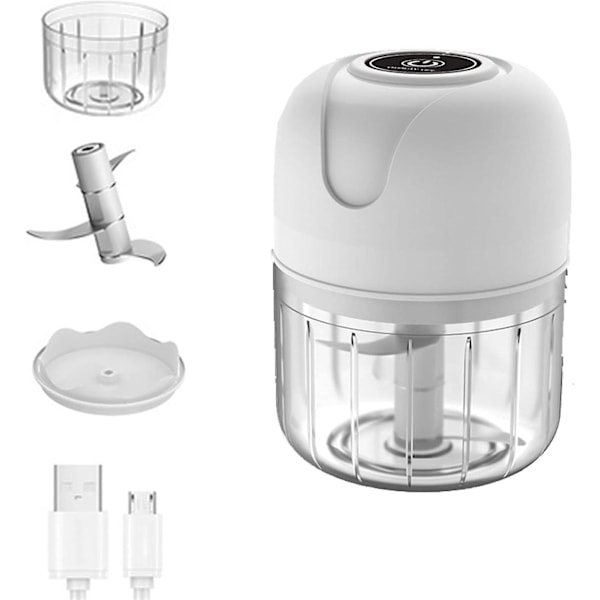 Mini Elektrisk Hvidløgshakker, Trådløs Bærbar Foodprocessor, Blender 250ml Mini Hvidløgshakker Til Hvidløg, Grøntsager, Frugter, Løg, Kød, Salater