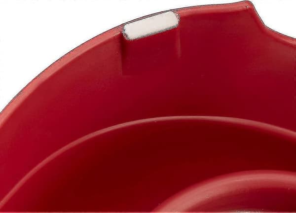 Vand- eller foderdispenser til katte og hunde, tørfoder, vand 0,6 liter, robust plastik 12,5 x 19 x H 19,5 cm rød