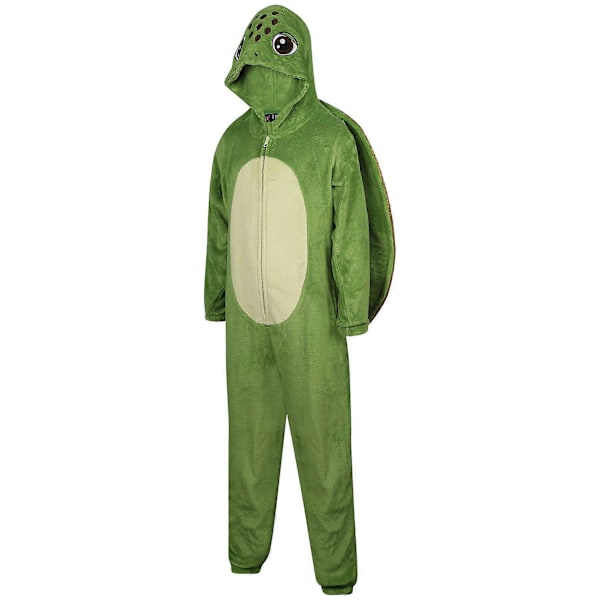 Barn Unisex Sköldpadda Ansikte A2Z Onesie En Delig Allt i Ett Djur Tema Jumpsuit-STORLEK: 7-8 År