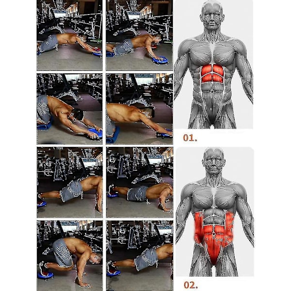 Vatsalihasrullalauta Core Fitness -laitteisto Lihasvoimaharjoittelu Neljällä Pyörällä Vatsalihaslevy