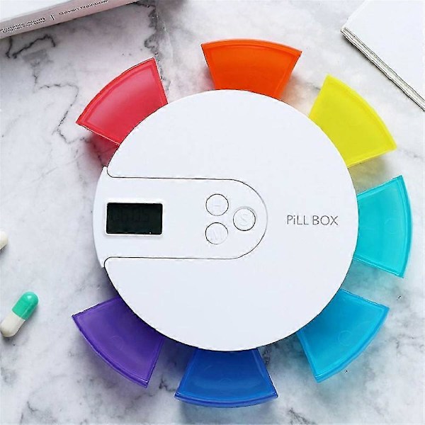 7 Dagars Automatisk Pilldispenser Med Alarm Elektronisk Medicinhanterare 2025:e