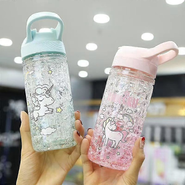 Kesän uusi yksisarvisjäätelömuki, kaksikerroksinen urheiluvesipullo, pinkki, 400 ml