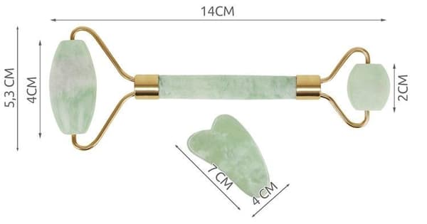 Ægte Jade Natursten Gua Sha og Roller