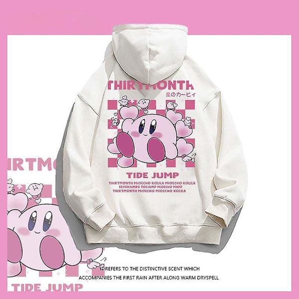 Barn Lovely Star Kirby Hoodies Tecknad Pojkar Flickor Kirby Tryckt Sweatshirt Långärmad Plysch Pullover Barnkläder Present
