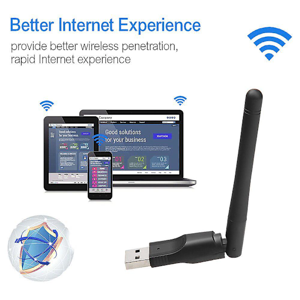 WIFI USB Adapter MT7601 150Mbps USB 2.0 WiFi Trådløst Nettverkskort 802.11 B/g/n LAN Adapter Med Roterbar Antenne