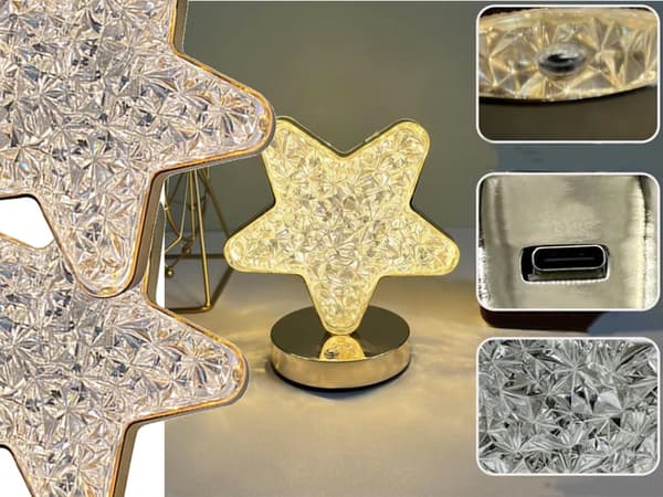 Table Star Night Light Crystal LED RGB USB