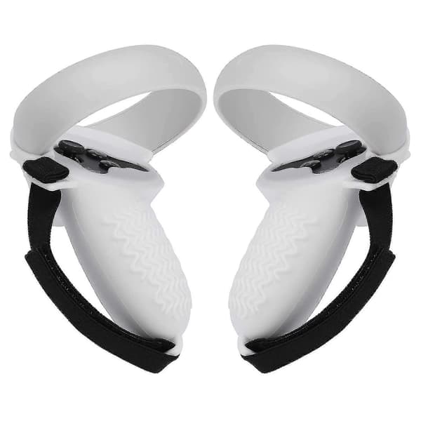 Silikonskal Kompatibelt Med Oculus Quest 2 Controller, Halkfria Tillbehör, Med Justerbar Handrem (vit)
