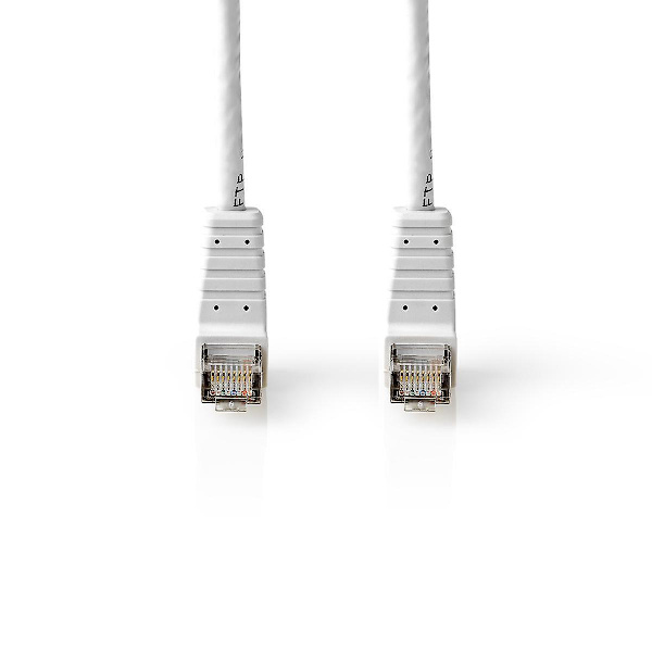 CAT6 F/UTP Nettverkskabel RJ45 Hann - RJ45 Hann, Vinklet 5,00 m Hvit