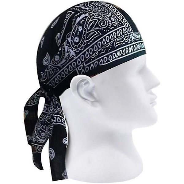 Unisex Bomulds Paisley Bandana Hovedbeklædning Justerbar Durag Hat Hætte