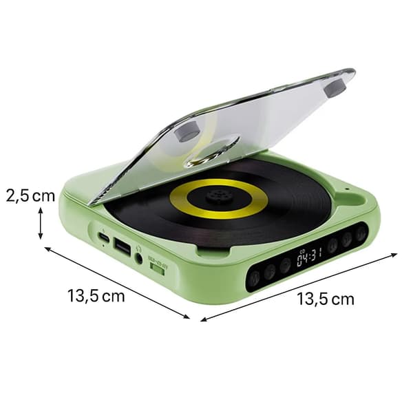 Portable Bluetooth CD Player with USB-C Fast Charging, Ultra-Thin & Compact, Supports MP3/WMA Formats, for Travel & Home Use, Pink