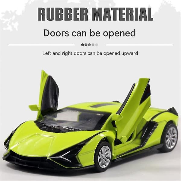 1:36 Lamborghini Simuleringsmodel i Letmetal, Døråbning, Tilbagekraft, Legetøjsbil til Drenge