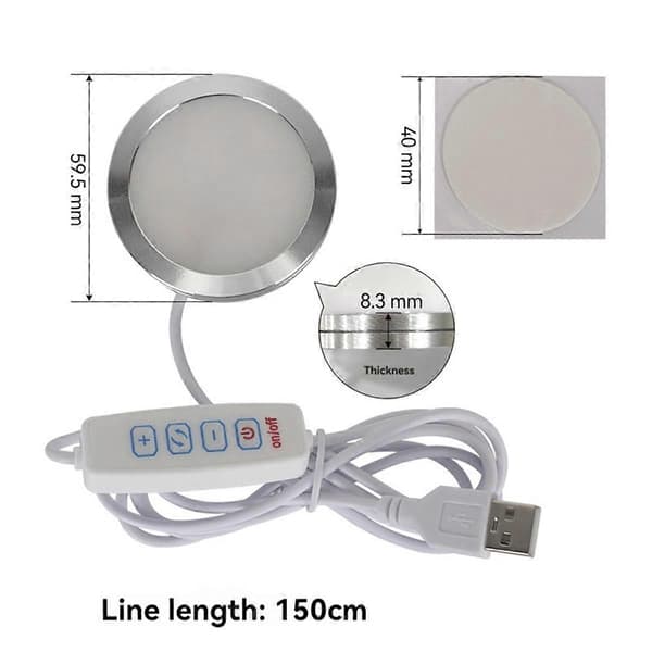 3D-printing Modell LED Lys LED Spotlight 5V Ultratynn Nattlys USB Justerbart LED Lys for Gar