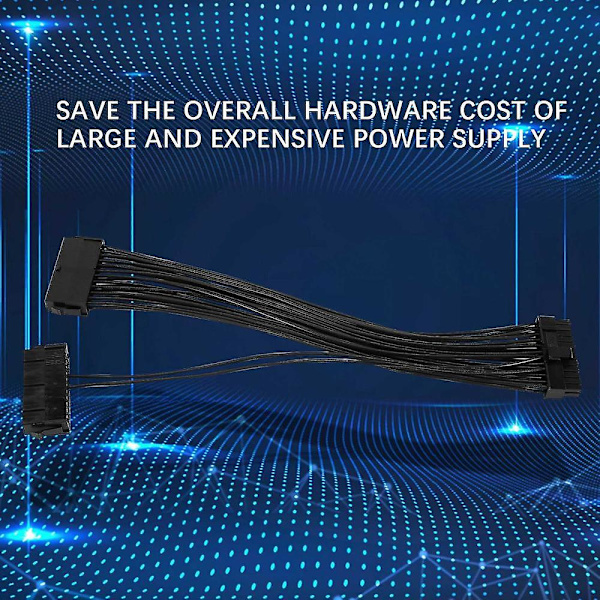 Strømkilde Splitter, Dobbelt PSU Kabel Adapter 24 Pin 20+4 Pin ATX Bundkort Adapter Forlængelse Cab