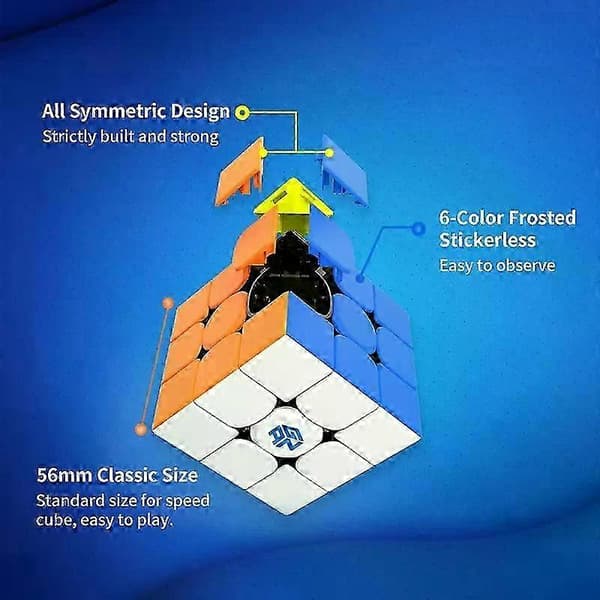 GAN 356 R S Speed Cube - Glatt og rask 3x3 Magic Cube (Stickerless) 2025