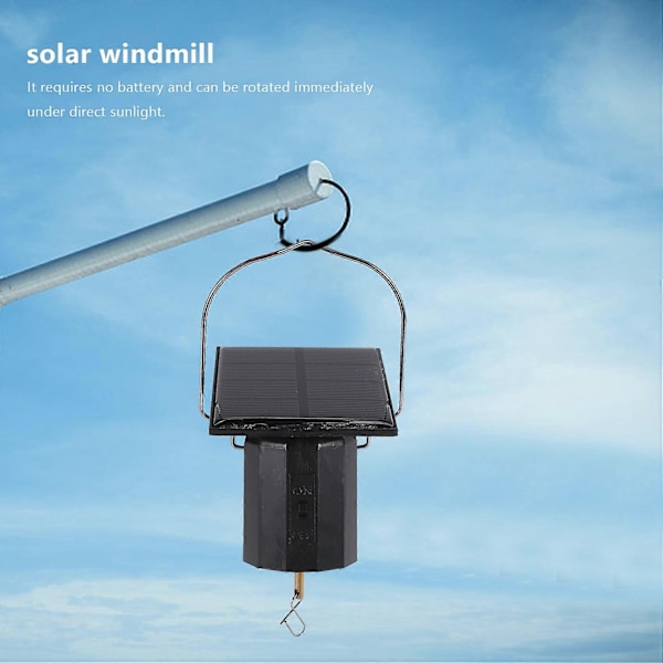Vindsnurremotor Solcellsdriven Hängande Displaymotor Roterande Solenergi Vindsnurremotor Roterbar Krok för Vindspel