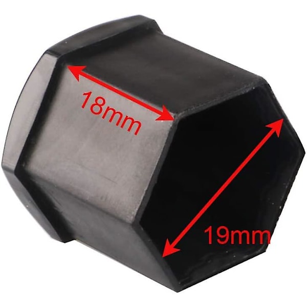 20 kpl 19 mm pyöränmutterin korkkia, pyöränpultin mutterin korkit, kuusikulmaiset renkaanmutterin suojukset (musta)