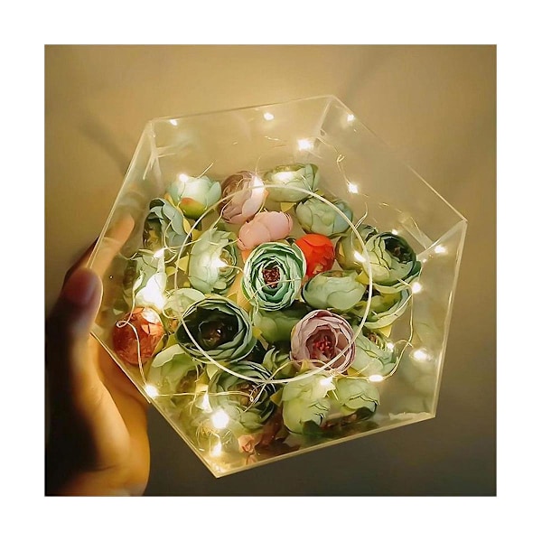 Akryl Kakdisplaybräda Hexagon Kakfat DIY Kakfyllningsbar Bräda Bas Klar Kakställ Deko