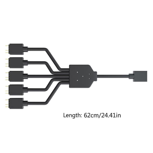 ARGB 1 til 5 3-pins 5V Fleksibel Fan RGB Adapterkabel Computer til Kabinet Connector Splitter til MSI