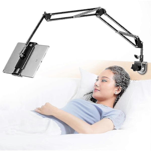 Tablettiteline sänkyyn, säädettävä ja kokoontaitettava 360 asteen kierrolla iPhone-, iPad-, matkapuhelin-, tabletti-, Kindle Fire- tai muille laitteille 1,85\"-12,8\"