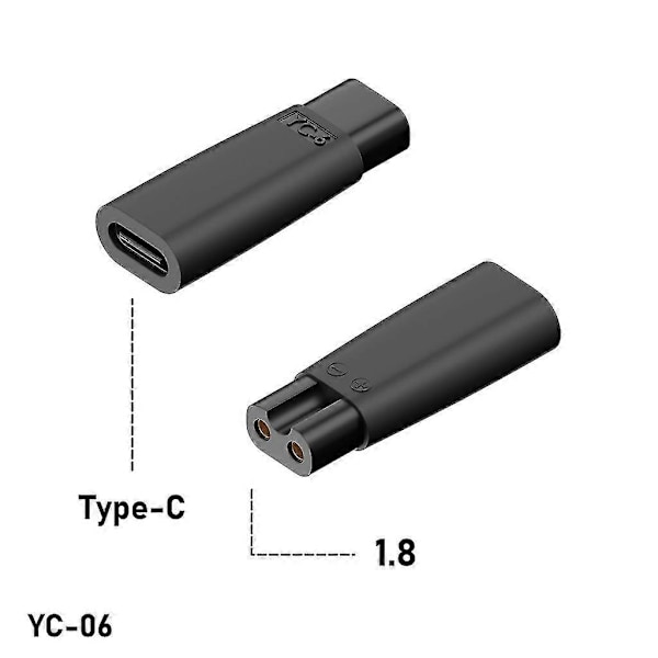 6 stk. Type-c Oplader Adapter Barbermaskine Strømadapter Til Elektriske Hårklippere Skægtrimmer, Barbermaskiner, Skønhedsinstrumenter