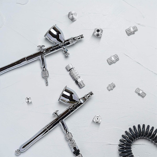 Airbrush-adapterset, snabbkopplingssats för airbrush, nylonflätad slang, för kompressor och luft
