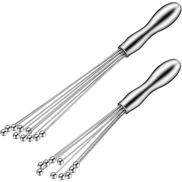 2-pack rostfria minikulvispar 10\" & 12\", äggvisp handvisp visp