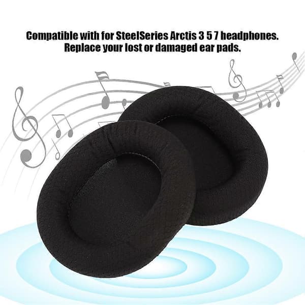 Erstatning for SteelSeries Arctis 3 5 7 Øreputer Myk Svamppute Headset Deksel