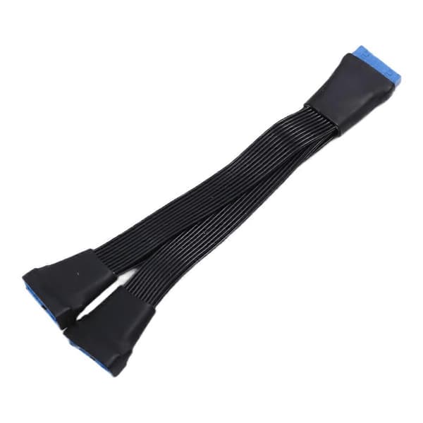 Moderkort USB 3.0 19PIN Header 1 till 2 Förlängningssplitterkabel 19Pin 20Pin Intern Förlängningsheader