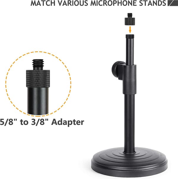 Mikrofonstativ Adapter 5/8 Hun Til 3/8 Han Adapter Gevind Til Mikrofonstativer 2 Pak