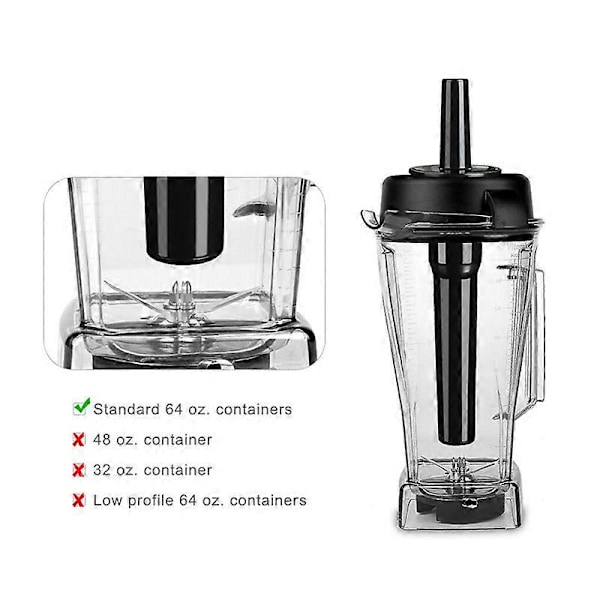 Blender Tamper Accelerator Plaststav Kolv för 760/5000/5200 Blenders för Standard 64Oz Behållare