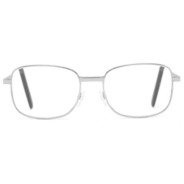 Simple Reading Glasses with Metal Frame [Choose Strength] Silver