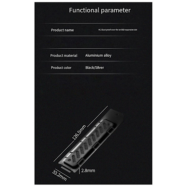 Passar för PS5 Slim Dedikerad M.2SSD Utbyggnadsplats Kylning Dammskydd Aluminiumlegering SSD Dammskydd