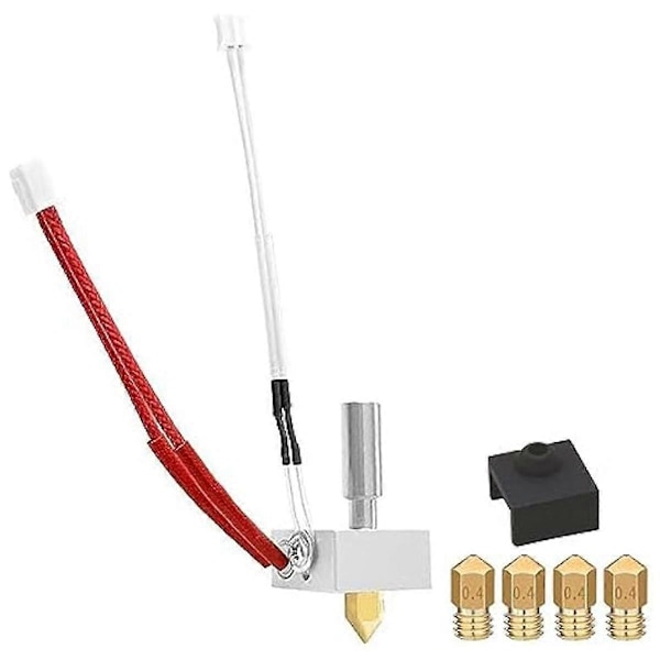 Printer Hot End-kit för Neptune 3 Plus/Max Extruderhuvud Värmebrytare Silikonöverdrag Termistor med 4 st Munstycken
