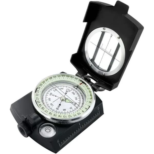 Multifunctional Black Metal Compass, High-Precision Luminous Compass, Accurate American Compass, Versatile, with Pointer.