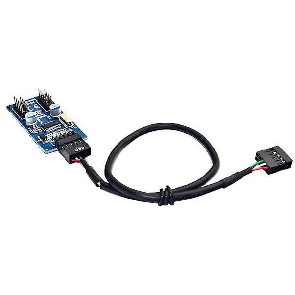 9Pin USB Header Han 1 til 2/4 Hun Extension Kabel Kort Desktop 9Pin USB HUB USB 2.0 9 Pin Connector Adapter 30cm 1STK