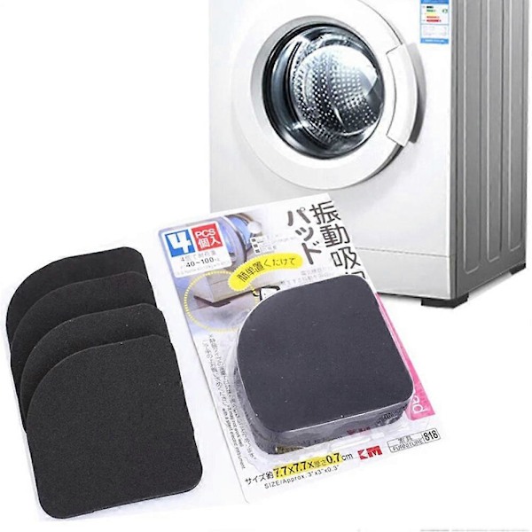 4 stk. Antivibrasjonsmatte Vaskemaskin Vibrasjonsmatte Vibrasjonsreduksjon Pads Antivibrasjonsputer