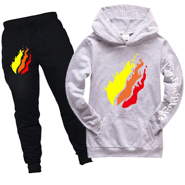 Prestonplayz Hoodie + Casual Sportsbukse Sett for Barn - Størrelse: 150CM